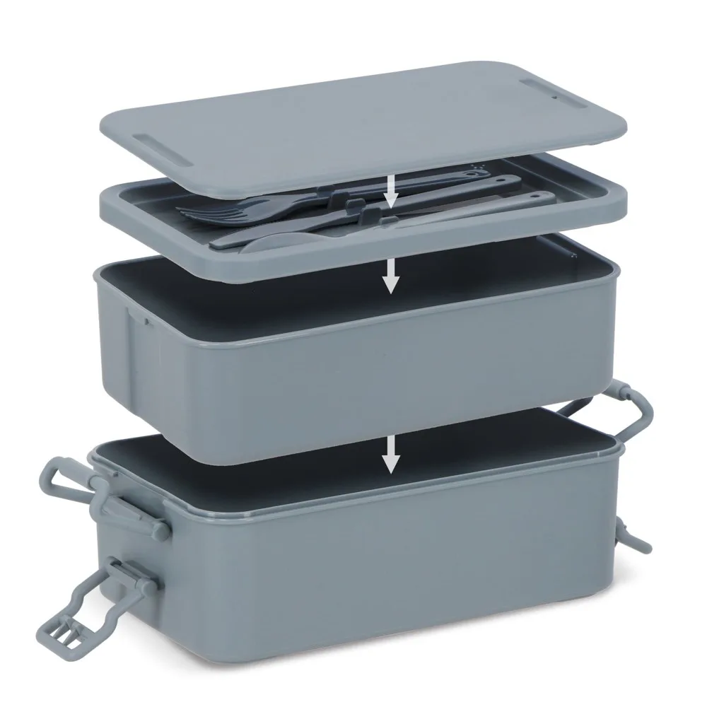 Lunchbox mit Besteck bedrucken Mikrowellengeeignet 2-lagig — Produktfoto 6