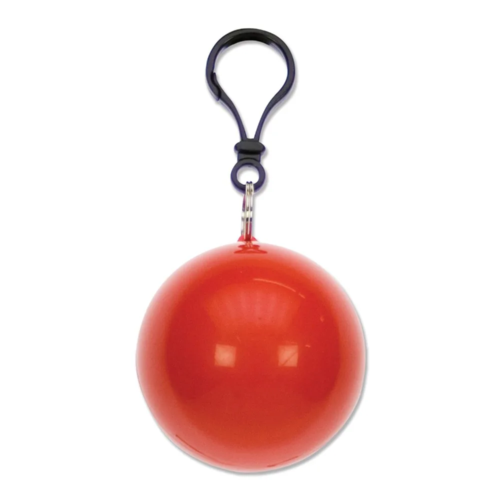 Bal met regenponcho rood - Hidalgo-werbeartikel Bal met regenponcho, rood