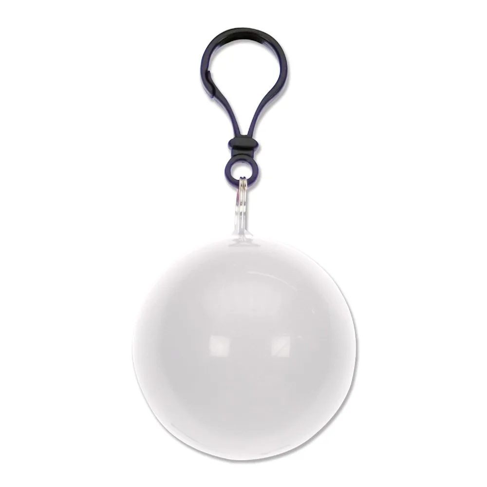 Bal met regenponcho wit - Hidalgo-werbeartikel Bal met regenponcho, wit