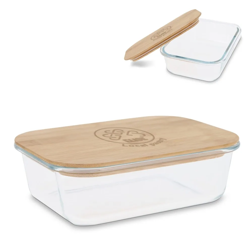 Lunchbox glas met bamboe deksel