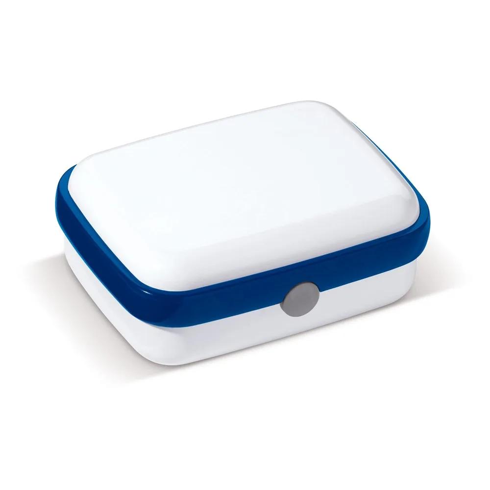 Broodtrommel Fresh 1000ml wit blauw - Hidalgo-werbeartikel Broodtrommel Fresh 1000ml, wit / blauw