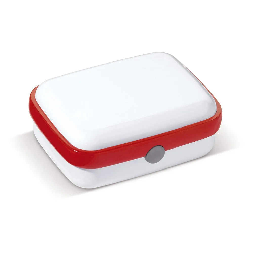 Broodtrommel Fresh 1000ml wit rood - Hidalgo-werbeartikel Broodtrommel Fresh 1000ml, wit / rood