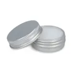 Lipbalm rond gerecycled aluminium blikje, zilver