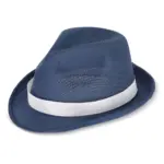 Polyester hoed met band, donkerblauw