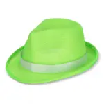 Polyester hoed met band, lichtgroen