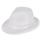 Polyester hoed met band, wit