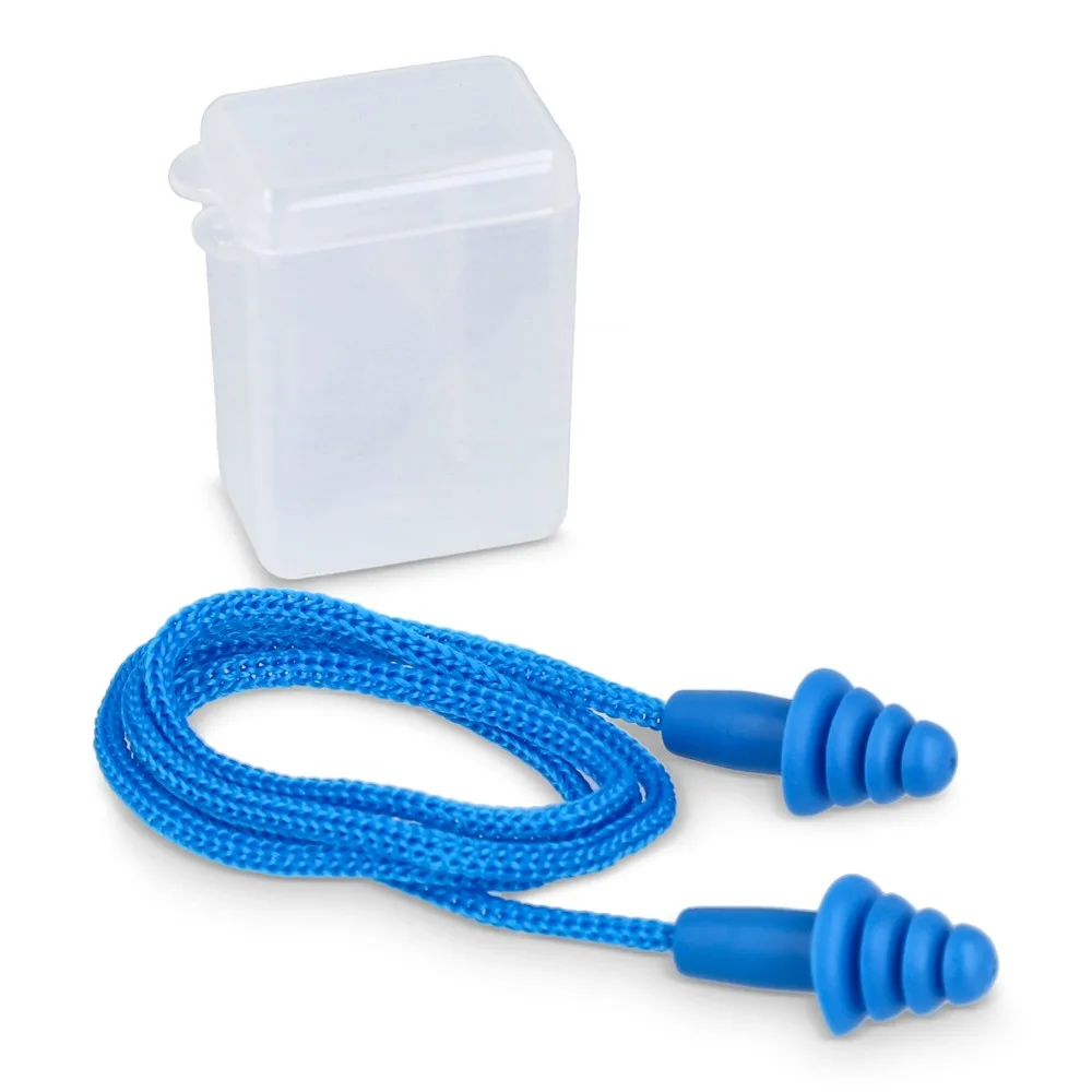 TPE-oordopjes met koord EN 352-2 32 dB blauw - Hidalgo TPE-oordopjes met koord EN 352-2 32 dB, blauw