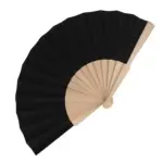 Waaier hout & R-PET, zwart