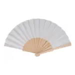 Waaier hout & R-PET, wit/transparant