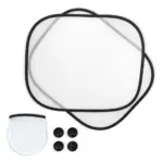 Zonnescherm voor autoraam, set van 2 in hoesje sublimatie, wit