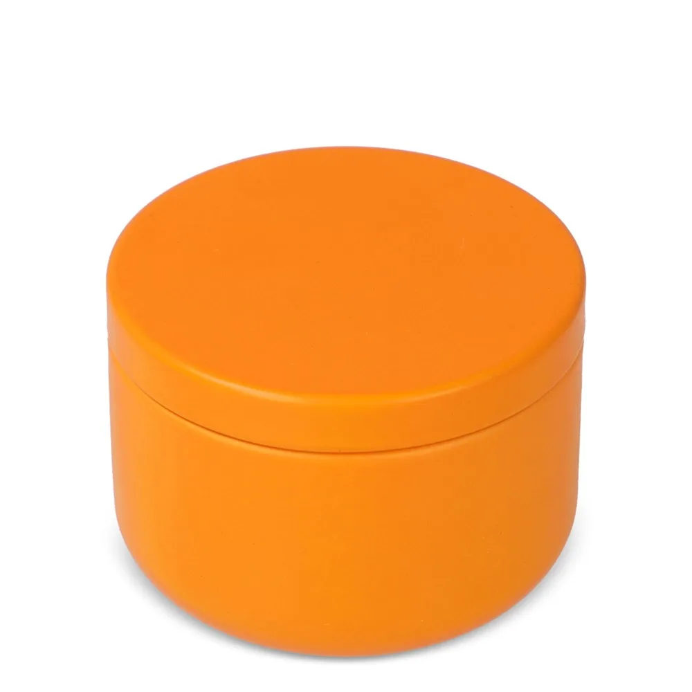 Asana plantaardige kaars in gerecycled blik oranje - Hidalgo-werbeartikel Asana plantaardige kaars in gerecycled blik, oranje