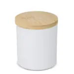 Bhakti plantaardige geurkaars in gerecycled aluminium potje, wit