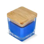 Chakra plantaardige kaars in glazen houder blauw - Hidalgo-werbeartikel Chakra plantaardige kaars in glazen houder, blauw