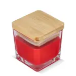 Chakra plantaardige kaars in glazen houder rood - Hidalgo-werbeartikel Chakra plantaardige kaars in glazen houder, rood
