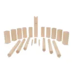 Houten Kubbspel in katoenen pouch, hout