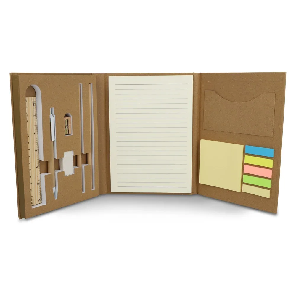Drievoudige stationaire set van gerecycled papier productfoto 5 - Hidalgo Drievoudige stationaire set van gerecycled papier — productfoto 5