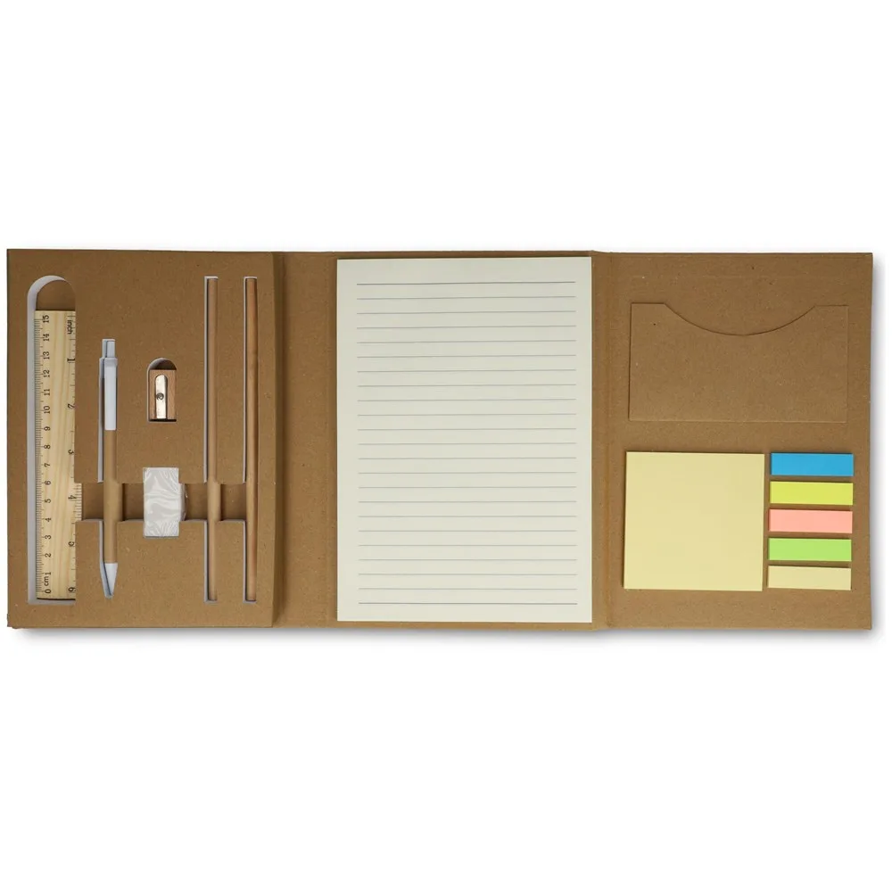 Drievoudige stationaire set van gerecycled papier productfoto 6 - Hidalgo Drievoudige stationaire set van gerecycled papier — productfoto 6