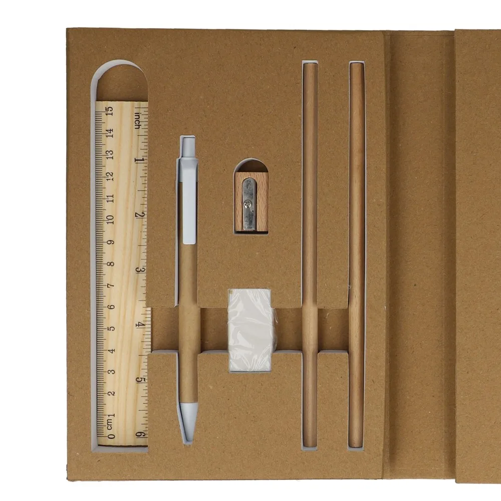 Drievoudige stationaire set van gerecycled papier productfoto 10 - Hidalgo Drievoudige stationaire set van gerecycled papier — productfoto 10