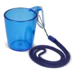 Festival shotglaasje with lanyard, transparant blauw