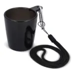 Festival shotglaasje with lanyard, transparant zwart