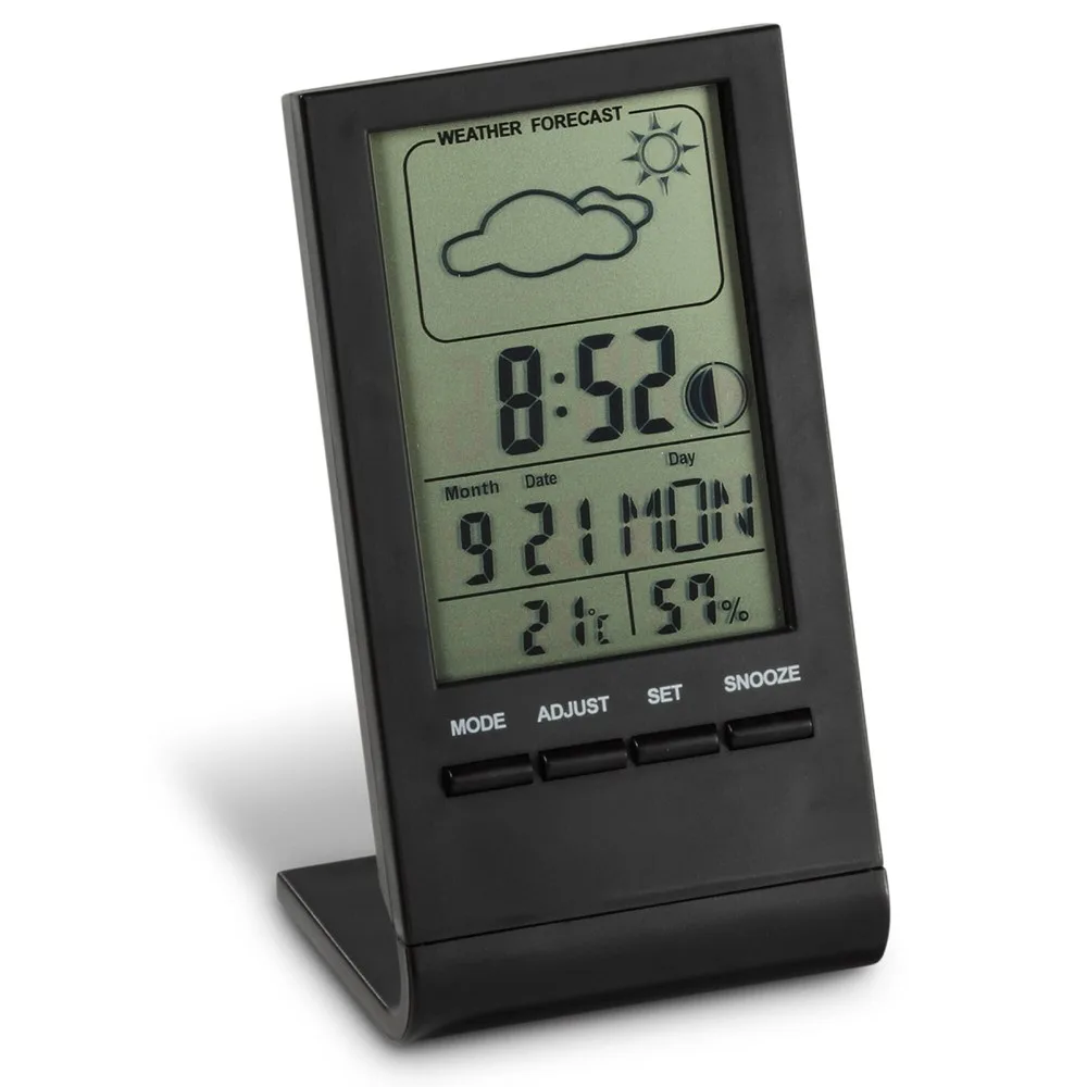 Weerstation elektronisch zwart - Hidalgo-werbeartikel Weerstation elektronisch, zwart