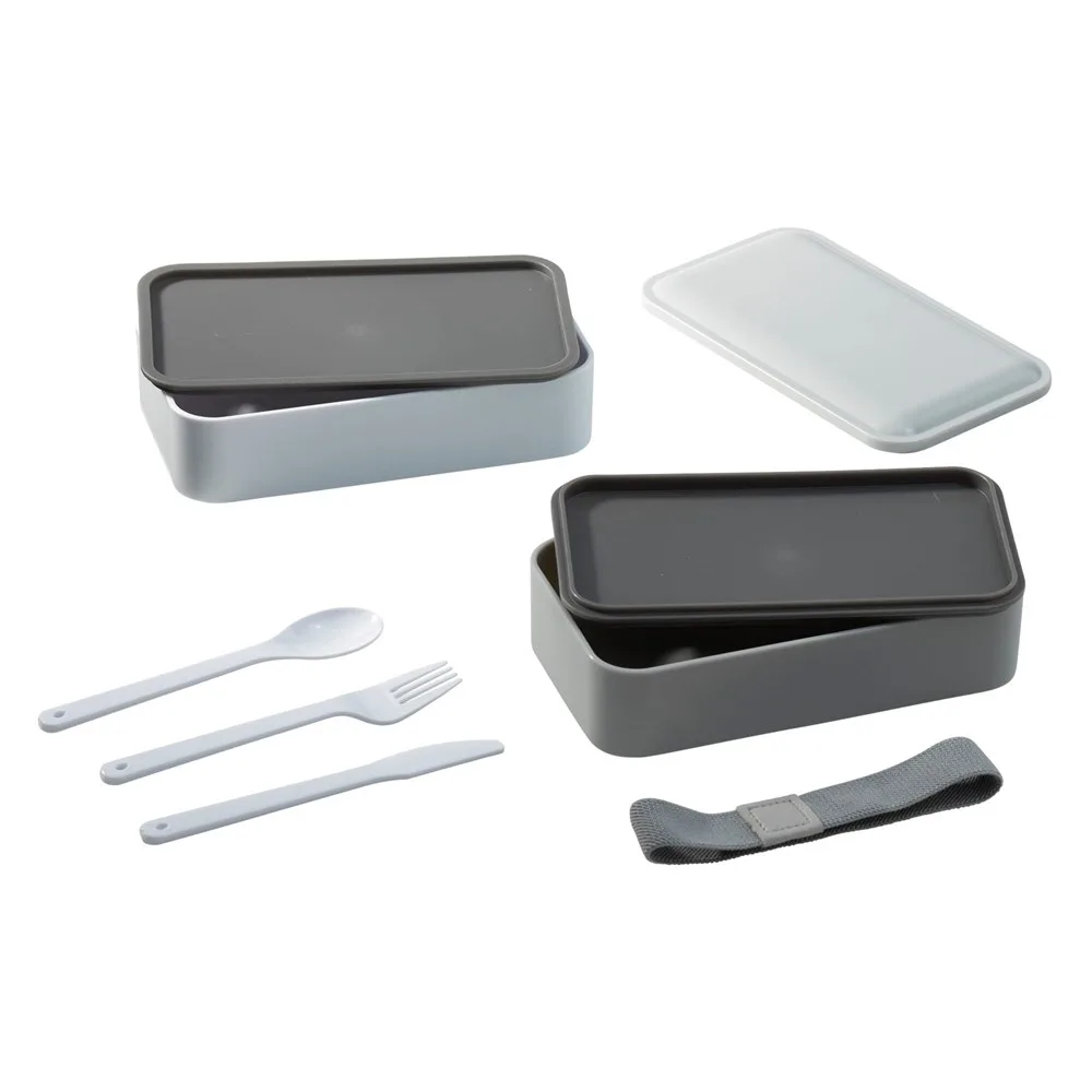 Lunchbox Bento met bestek 1250ml productfoto 2 - Trinkflaschen & Shakers Lunchbox Bento met bestek 1250ml — productfoto 2