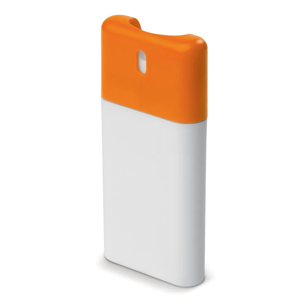 Reinigende handspray 20ml wit oranje - Hidalgo-werbeartikel Reinigende handspray 20ml, wit / oranje