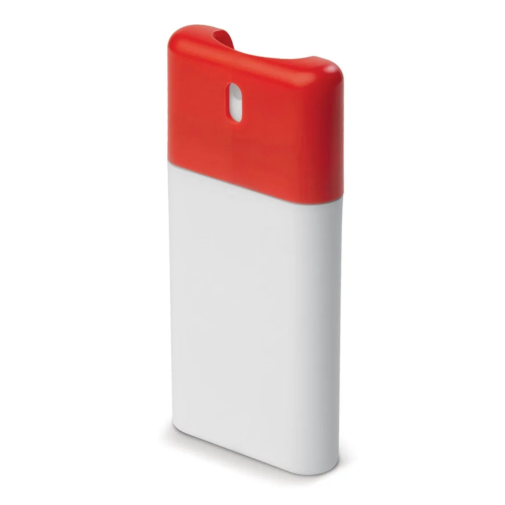 Reinigende handspray 20ml wit rood - Hidalgo-werbeartikel Reinigende handspray 20ml, wit / rood