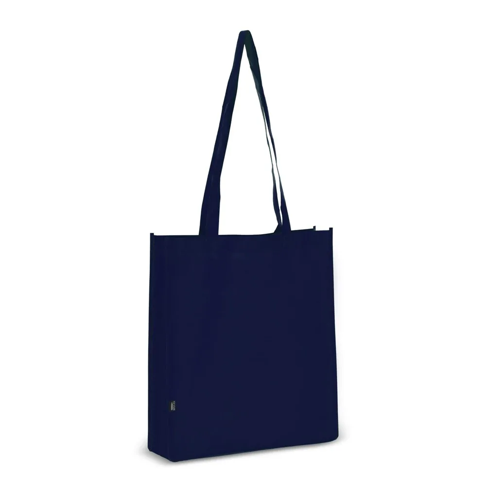 R-PET Draagtas non-woven 38 x 9 x 42cm 75gm² donkerblauw - Hidalgo R-PET Draagtas non-woven 38 x 9 x 42cm 75g/m², donkerblauw