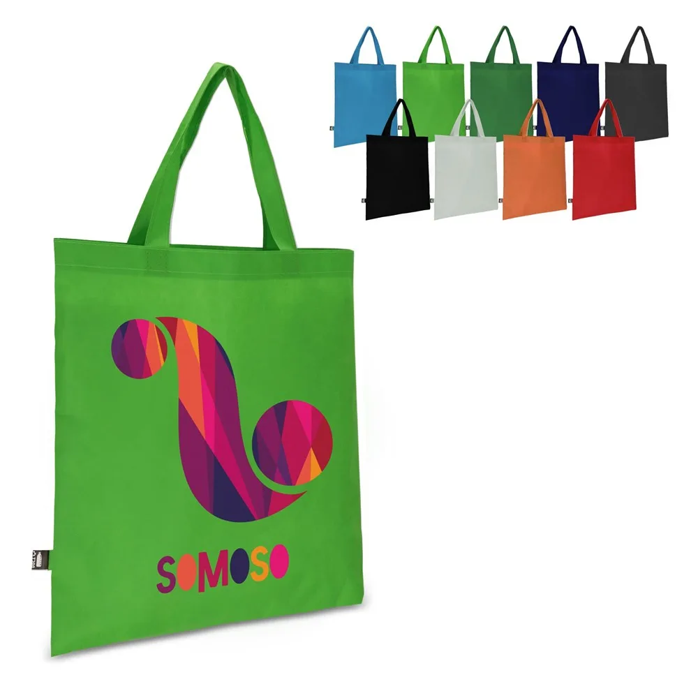 R-PET Draagtas non-woven korte handvatten 38 x 42cm 75g/m²