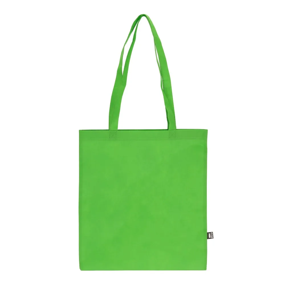 R-PET Draagtas non-woven lange handvatten 38 x 42cm 75gm² lichtgroen - Hidalgo R-PET Draagtas non-woven lange handvatten 38 x 42cm 75g/m², lichtgroen
