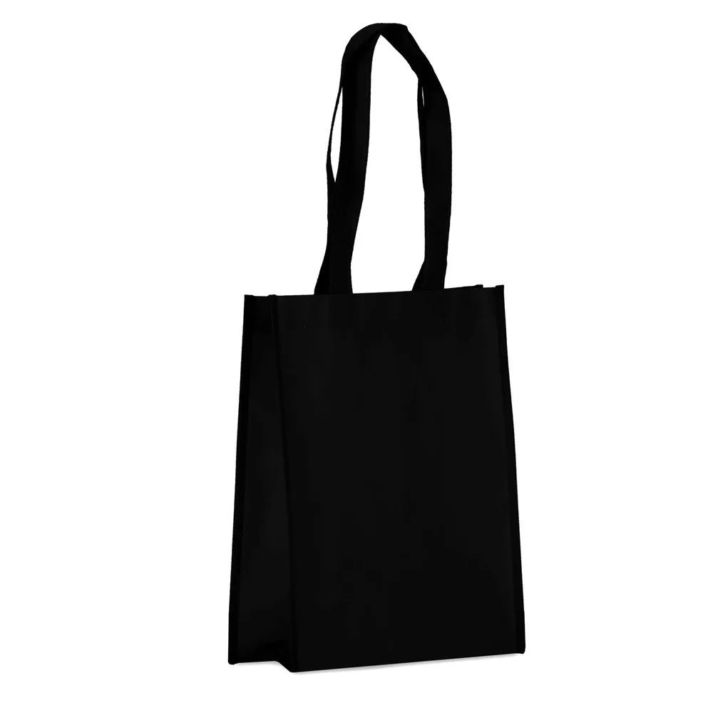 R-PET Draagtas gelamineerd non-woven 24 x 11 x 30cm 105gm² zwart - Hidalgo R-PET Draagtas gelamineerd non-woven 24 x 11 x 30cm 105g/m², zwart