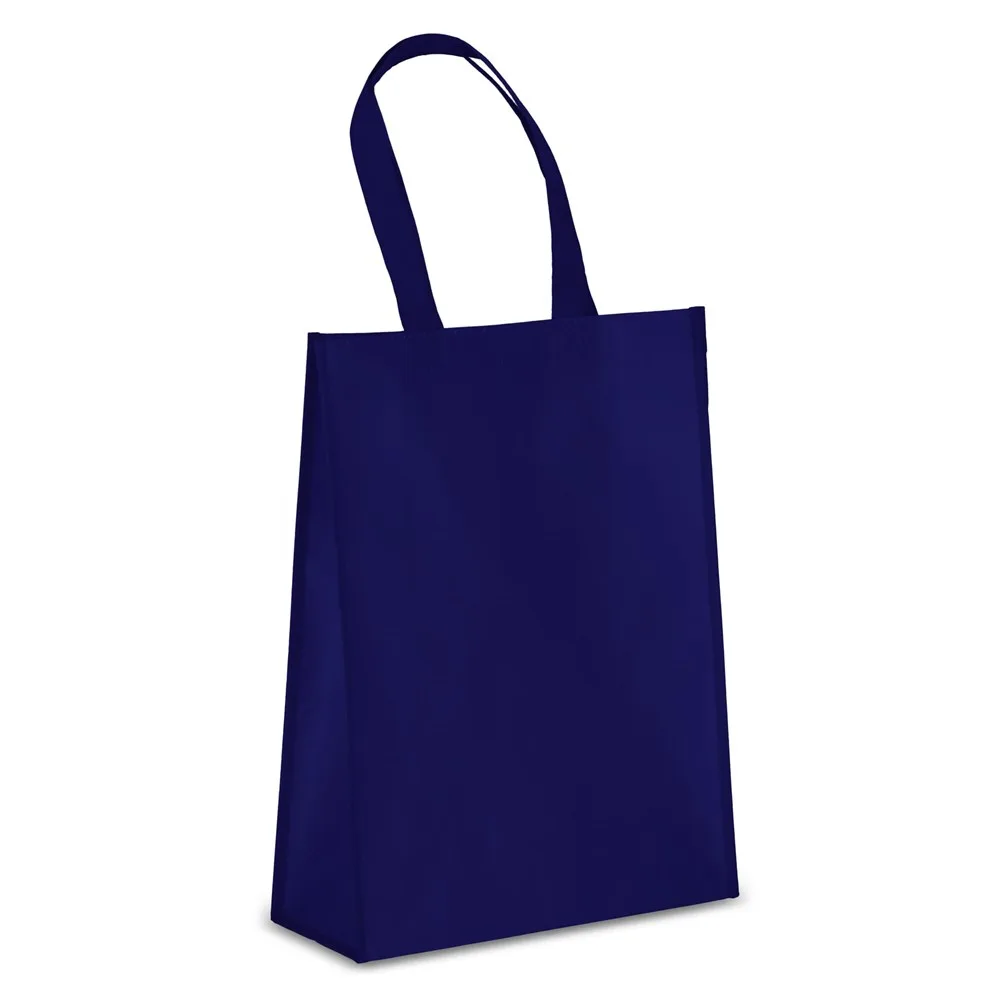 R-PET Draagtas gelamineerd non-woven 30 x 12 x 40cm 105gm² donkerblauw - Hidalgo R-PET Draagtas gelamineerd non-woven 30 x 12 x 40cm 105g/m², donkerblauw