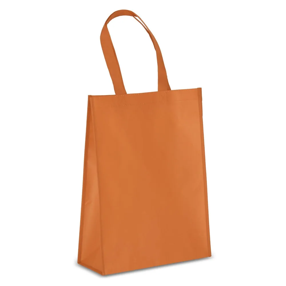 R-PET Draagtas gelamineerd non-woven 30 x 12 x 40cm 105gm² oranje - Hidalgo R-PET Draagtas gelamineerd non-woven 30 x 12 x 40cm 105g/m², oranje