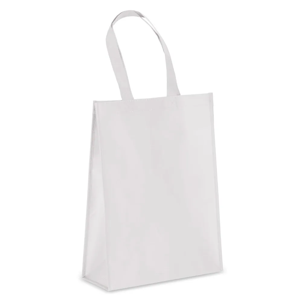 R-PET Draagtas gelamineerd non-woven 30 x 12 x 40cm 105gm² wit - Hidalgo R-PET Draagtas gelamineerd non-woven 30 x 12 x 40cm 105g/m², wit
