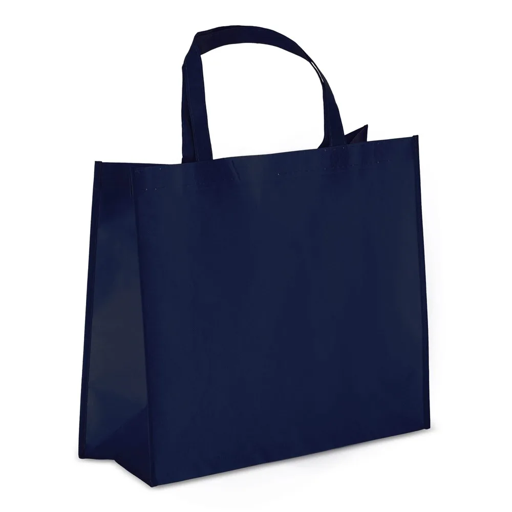 R-PET Draagtas gelamineerd non-woven 40 x 16 x 35cm 105gm² donkerblauw - Hidalgo R-PET Draagtas gelamineerd non-woven 40 x 16 x 35cm 105g/m², donkerblauw