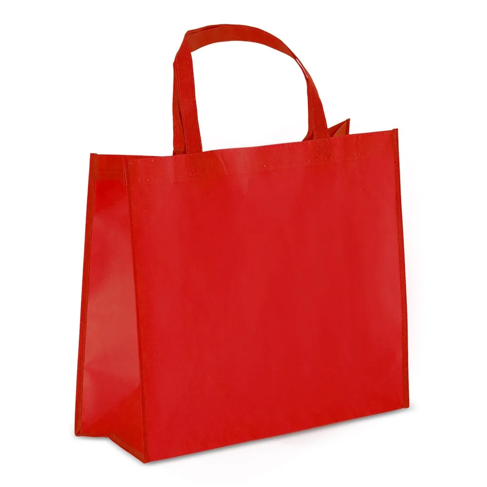 R-PET Draagtas gelamineerd non-woven 40 x 16 x 35cm 105gm² rood - Hidalgo R-PET Draagtas gelamineerd non-woven 40 x 16 x 35cm 105g/m², rood