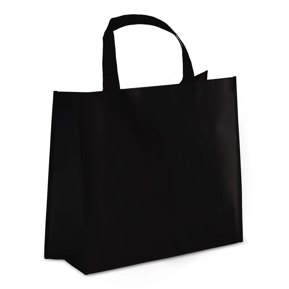 R-PET Draagtas gelamineerd non-woven 40 x 16 x 35cm 105gm² zwart - Hidalgo R-PET Draagtas gelamineerd non-woven 40 x 16 x 35cm 105g/m², zwart