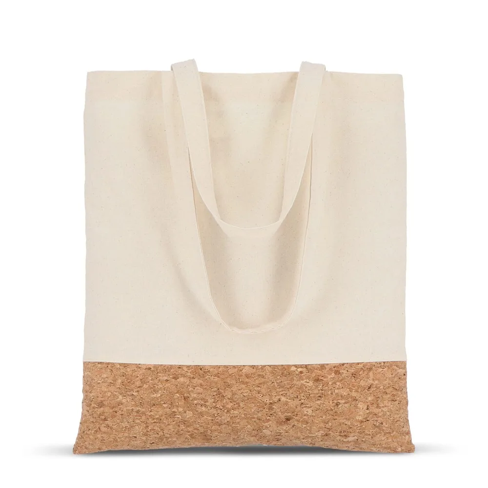 Draagtas katoen kurk 170gm² 35 x 40cm productfoto 2 - Katoenendraagtassen Draagtas katoen & kurk 170g/m² 35 x 40cm — productfoto 2