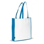 Schoudertas non-woven 75gm² wit blauw - Hidalgo Schoudertas non-woven 75g/m², wit / blauw