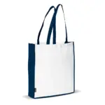 Schoudertas non-woven 75gm² wit donkerblauw - Hidalgo Schoudertas non-woven 75g/m², wit / donkerblauw