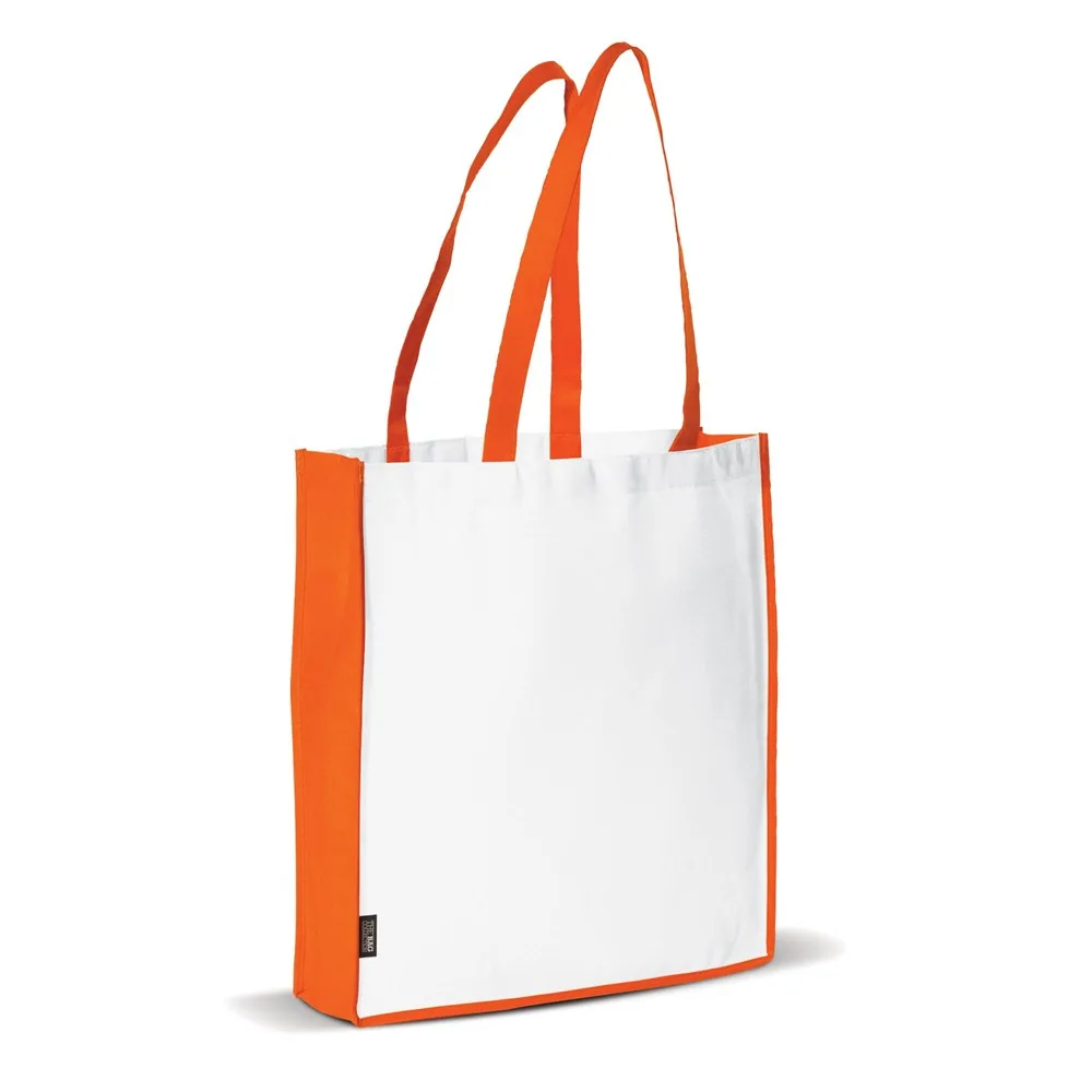 Schoudertas non-woven 75gm² wit oranje - Hidalgo Schoudertas non-woven 75g/m², wit / oranje