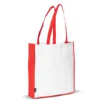 Schoudertas non-woven 75gm² wit rood - Hidalgo Schoudertas non-woven 75g/m², wit / rood