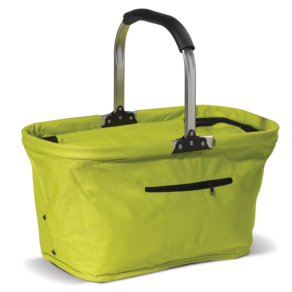 Picknickmand opvouwbaar 2-in-1 koeltas 600D groen - Hidalgo-werbeartikel Picknickmand opvouwbaar 2-in-1 koeltas 600D, groen
