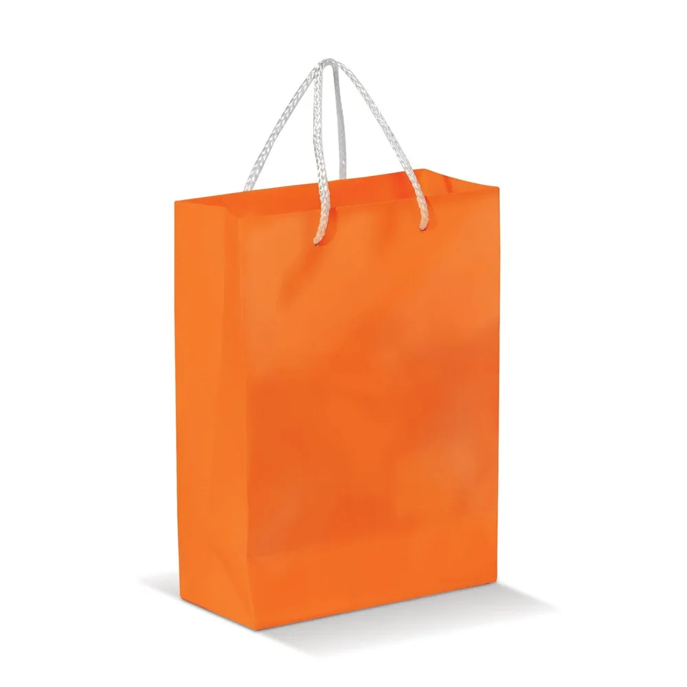 Draagtas papier klein 200gm2 oranje - Hidalgo-werbeartikel Draagtas papier klein 200g/m2, oranje