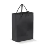 Draagtas papier klein 200gm2 zwart - Hidalgo-werbeartikel Draagtas papier klein 200g/m2, zwart