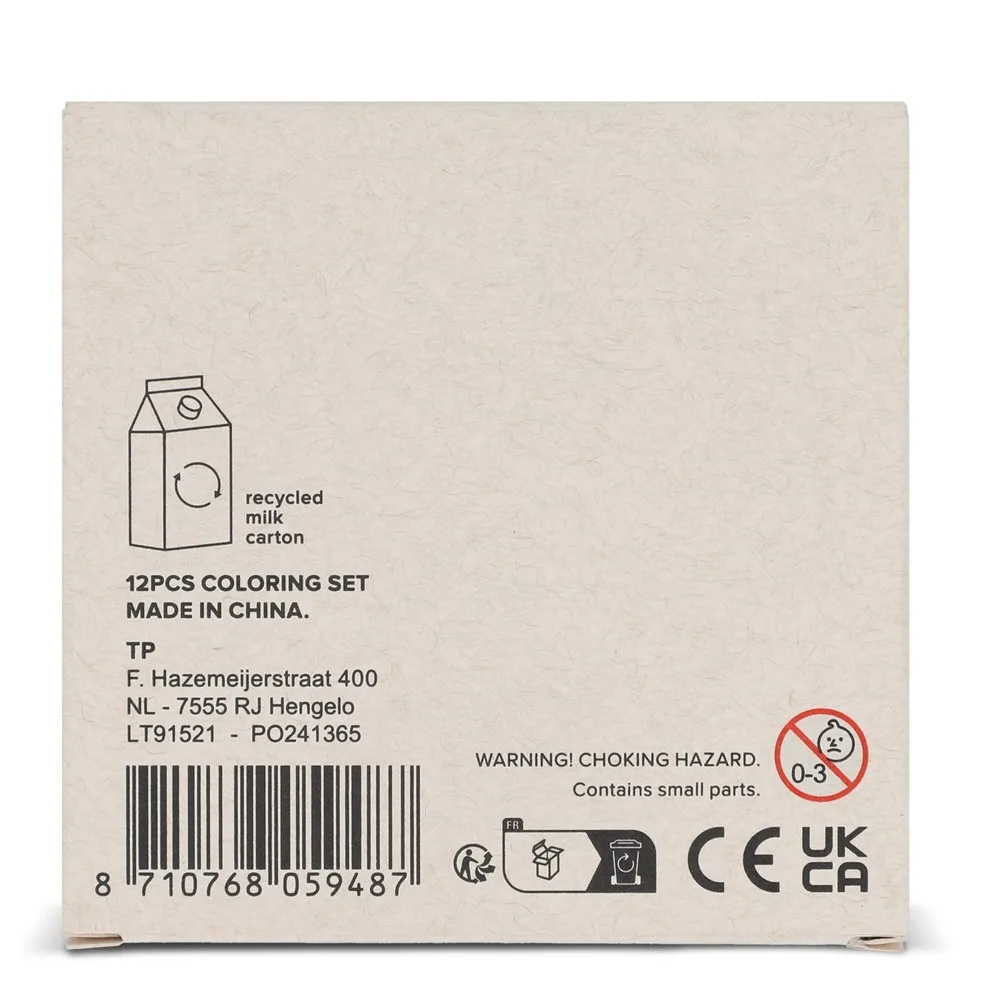 12 kleurpotloden in gerecyclede melkpakkenverpakking productfoto 2 - Hidalgo-werbeartikel 12 kleurpotloden in gerecyclede melkpakkenverpakking — productfoto 2