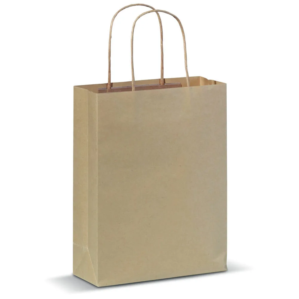 Papieren kraft tas 90gm² 18x8x22cm bruin - Hidalgo-werbeartikel Papieren kraft tas 90g/m² 18x8x22cm, bruin