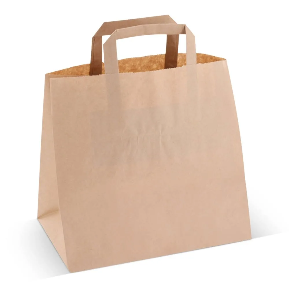 Papieren draagtas 70gm² 26x17x25cm bruin - Hidalgo-werbeartikel Papieren draagtas 70g/m² 26x17x25cm, bruin
