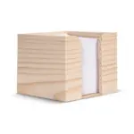 Kubushouder hout met wit papier 10x10x8.5cm — productfoto 2